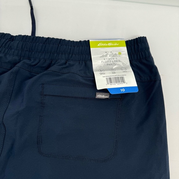 NWT Eddie Bauer Women's Fleece-Lined Pull-On Pants, Blue 10 New - Picture 16 of 16